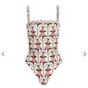 Agua Bendita Limon Peonia Aurora embroidered swimsuit